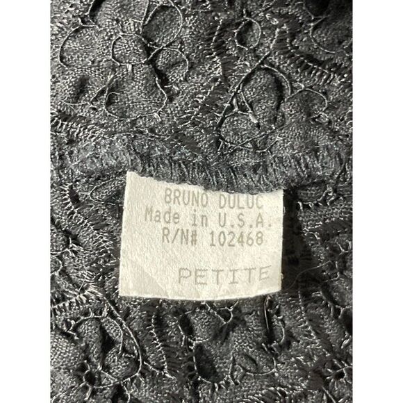 Vintage 80s Bruno Duluc Cropped Jacket Womens Size Small Black Button Front - Picture 6 of 6